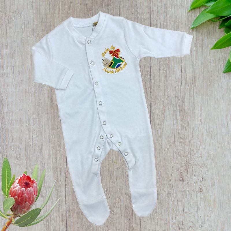 Assegai's made by south africans baby sleepsuit